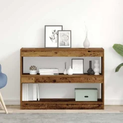 vidaXL Bogreol Gammelt træ 100 x 30 x 72 cm Konstrueret træ