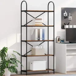 vidaXL Bogreol Gammelt træ 80 x 30 x 183 cm Konstrueret træ
