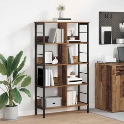 vidaXL Bogreol Gammelt træ 82 x 32 x 144,5 cm Konstrueret træ