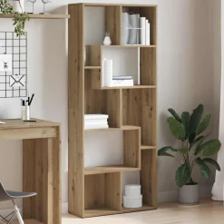 vidaXL bogreol håndlavet eg 67x24x161 cm konstrueret træ