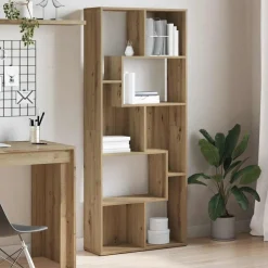 vidaXL bogreol håndlavet eg 67x24x161 cm konstrueret træ