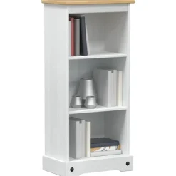 vidaXL Bogreol Hvid 46 x 29 x 100 cm Massiv fyrretræ