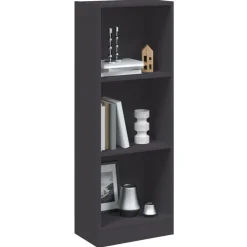 vidaXL bogreol med 3 hylder 40x24x109 cm konstrueret træ grå