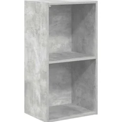 vidaXL bogreol med 2 hylder 40x30x76,5 cm konstrueret træ betongrå