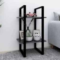 vidaXL bogreol med 2 hylder 40x30x70 cm konstrueret træ grå