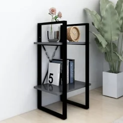 vidaXL bogreol med 2 hylder 40x30x70 cm konstrueret træ grå