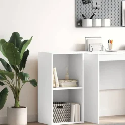 vidaXL bogreol med 2 hylder 40x30x76,5 cm konstrueret træ hvid