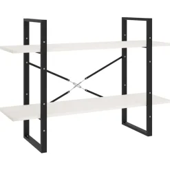 vidaXL bogreol med 2 hylder 100x30x70 cm massivt fyrretræ hvid