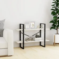 vidaXL bogreol med 2 hylder 100x30x70 cm massivt fyrretræ hvid