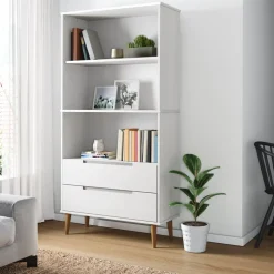 vidaXL bogreol MOLDE 85x35x170,5 cm massivt fyrretræ hvid