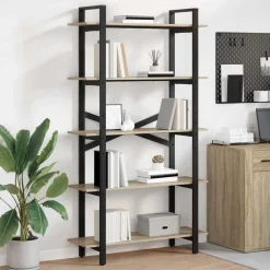 vidaXL Bogreol Sonoma eg 100 x 33,5 x 178 cm Konstrueret træ