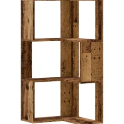 vidaXL bogreol til hjørne 50x50x102 cm 3 hylder konstrueret træ