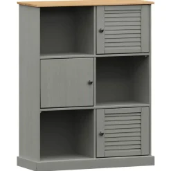 vidaXL bogreol VIGO 90x35x114,5 cm massivt fyrretræ grå