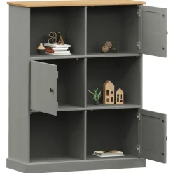 vidaXL bogreol VIGO 90x35x114,5 cm massivt fyrretræ grå