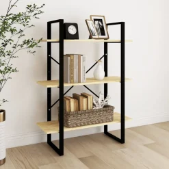 vidaXL bogreol 80x30x105 cm 3 hylder massivt fyrretræ