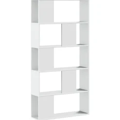 vidaXL bogreol 80,5x23,5x162,5 cm 5 hylder konstrueret træ sort