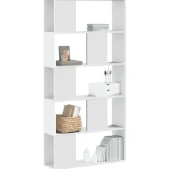 vidaXL bogreol 80,5x23,5x162,5 cm 5 hylder konstrueret træ sort