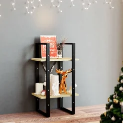 vidaXL bogreol 40x30x70 cm 2 hylder massivt fyrretræ