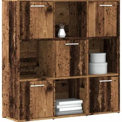 vidaXL bogreol 90x28x90 cm konstrueret træ antikt træ