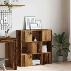 vidaXL bogreol 90x28x90 cm konstrueret træ antikt træ