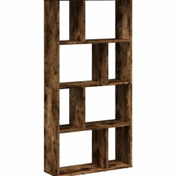 vidaXL bogreol 60x20x120,5 cm konstrueret træ røget egetræsfarve