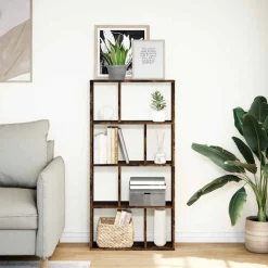 vidaXL bogreol 60x20x120,5 cm konstrueret træ røget egetræsfarve
