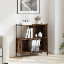 vidaXL bogreol 72x28x77,5 cm konstrueret træ røget egetræsfarve
