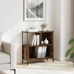 vidaXL bogreol 72x28x77,5 cm konstrueret træ røget egetræsfarve