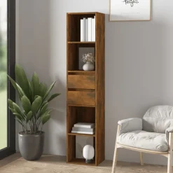 vidaXL bogreol 36x30x171 cm konstrueret træ røget egetræsfarve