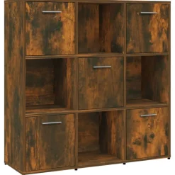 vidaXL bogreol 90x30x90 cm konstrueret træ røget egetræ