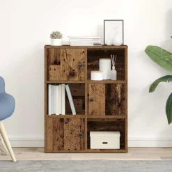 vidaXL bogreol 60x24x76,5 cm konstrueret træ antikt træ