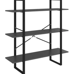 vidaXL bogreol 100x30x105 cm konstrueret træ grå