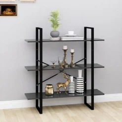 vidaXL bogreol 100x30x105 cm konstrueret træ grå