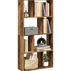vidaXL bogreol 60x20x120,5 cm konstrueret træ antikt træ