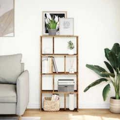 vidaXL bogreol 60x20x120,5 cm konstrueret træ antikt træ