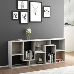 vidaXL bogreol 67x24x161 cm konstrueret træ betongrå
