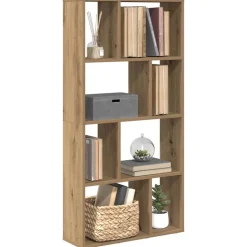 vidaXL bogreol 60x20x120,5 cm konstrueret træ egetræsfarve