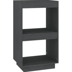 vidaXL bogreol 40x35x71 cm massivt fyrretræ grå