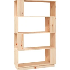 vidaXL bogreol/rumdeler 80x25x132 cm massivt fyrretræ