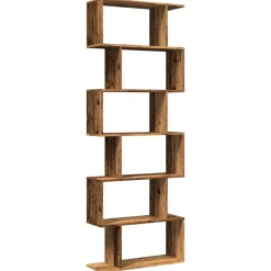 vidaXL bogreol/rumdeler 70x24x193 cm 6 niveauer konstrueret træ