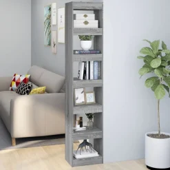 vidaXL bogreol/rumdeler 40x30x198cm grå sonoma-eg