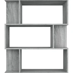 vidaXL bogreol/rumdeler 80x24x96 cm konstrueret træ grå sonoma-eg