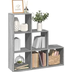 vidaXL bogreol/rumdeler 99x29x99 cm 3 niveauer konstrueret træ