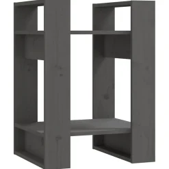 vidaXL bogreol/rumdeler 41x35x57 cm massivt fyrretræ grå
