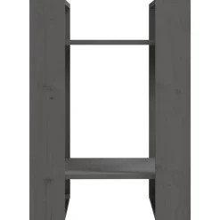 vidaXL bogreol/rumdeler 41x35x57 cm massivt fyrretræ grå