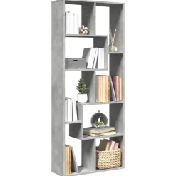 vidaXL bogreol/rumdeler 67x25x161,5 cm konstrueret træ betongrå
