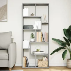 vidaXL bogreol/rumdeler 67x25x161,5 cm konstrueret træ betongrå