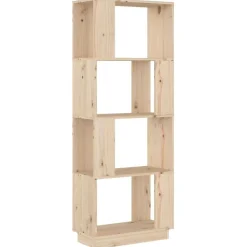vidaXL bogreol/rumdeler 51x25x132 cm massivt fyrretræ