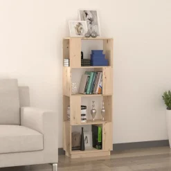 vidaXL bogreol/rumdeler 51x25x132 cm massivt fyrretræ
