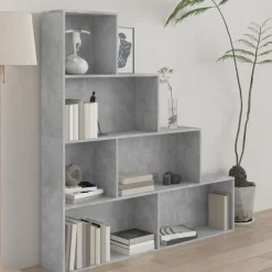 vidaXL bogreol/rumdeler 155x24x160 cm konstrueret træ betongrå